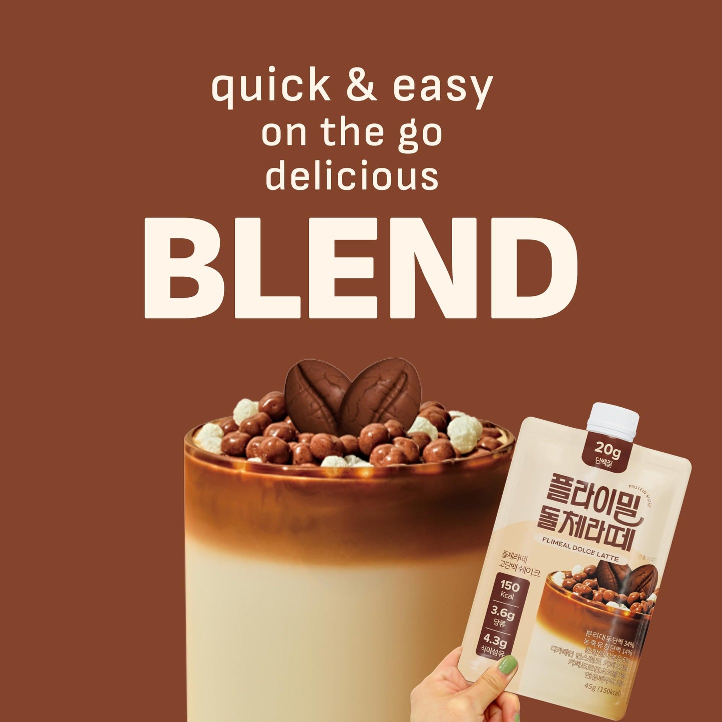 FLIMEAL Dolce Latte Protein Shake, 20g Protein, Low Sugar, Keto-Friendly, 7 Packs of 1.59 oz