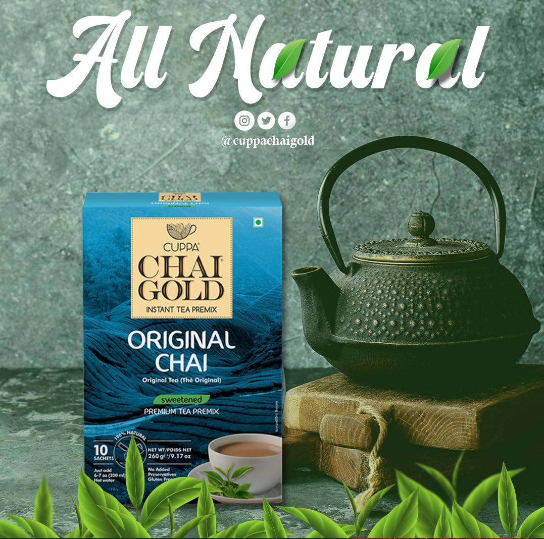 Cuppa Chai Gold Original Chai Sweetened Version, Pack of 1 (10 Count)