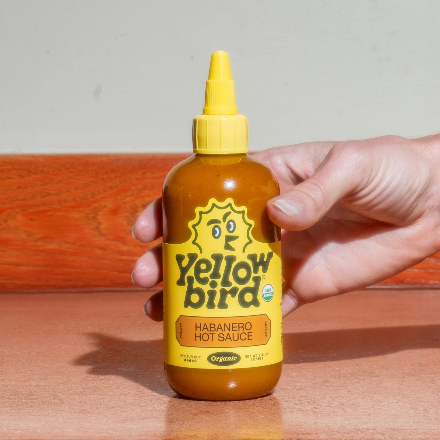 Yellowbird Organic Habanero Hot Sauce, Medium Hot, 9.8 oz, Plastic Bottle, Orange, Model 0856262005358