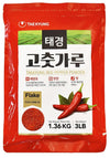 Tae-kyung Korean Red Chili Pepper Flakes Powder Gochugaru, 3 LBS (3 Pound)