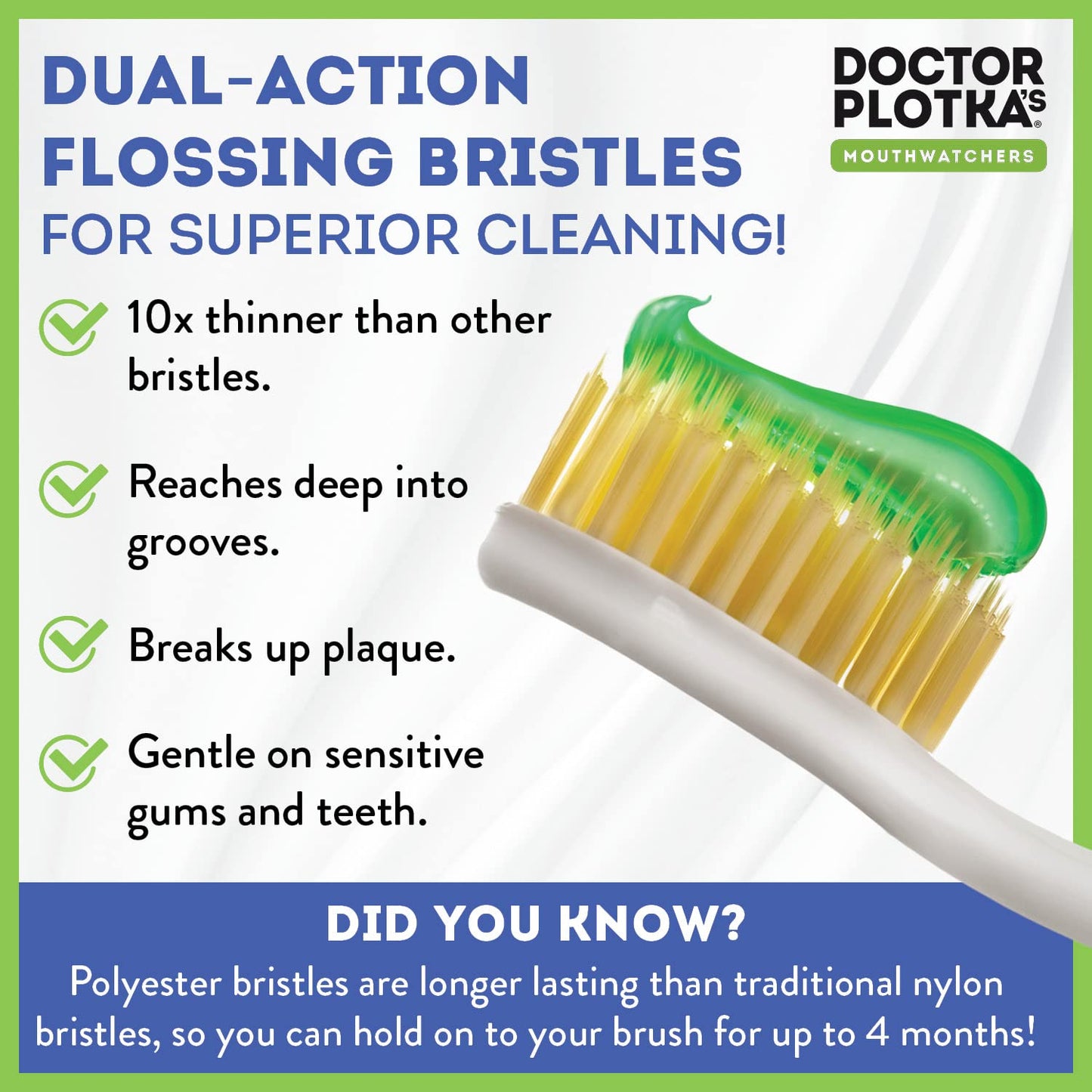 Mouthwatchers Dr Plotkas Extra Soft Bristle Flossing Toothbrush Manual Soft Toothbrush For Adults  Ultra Clean Nano Toothbrush