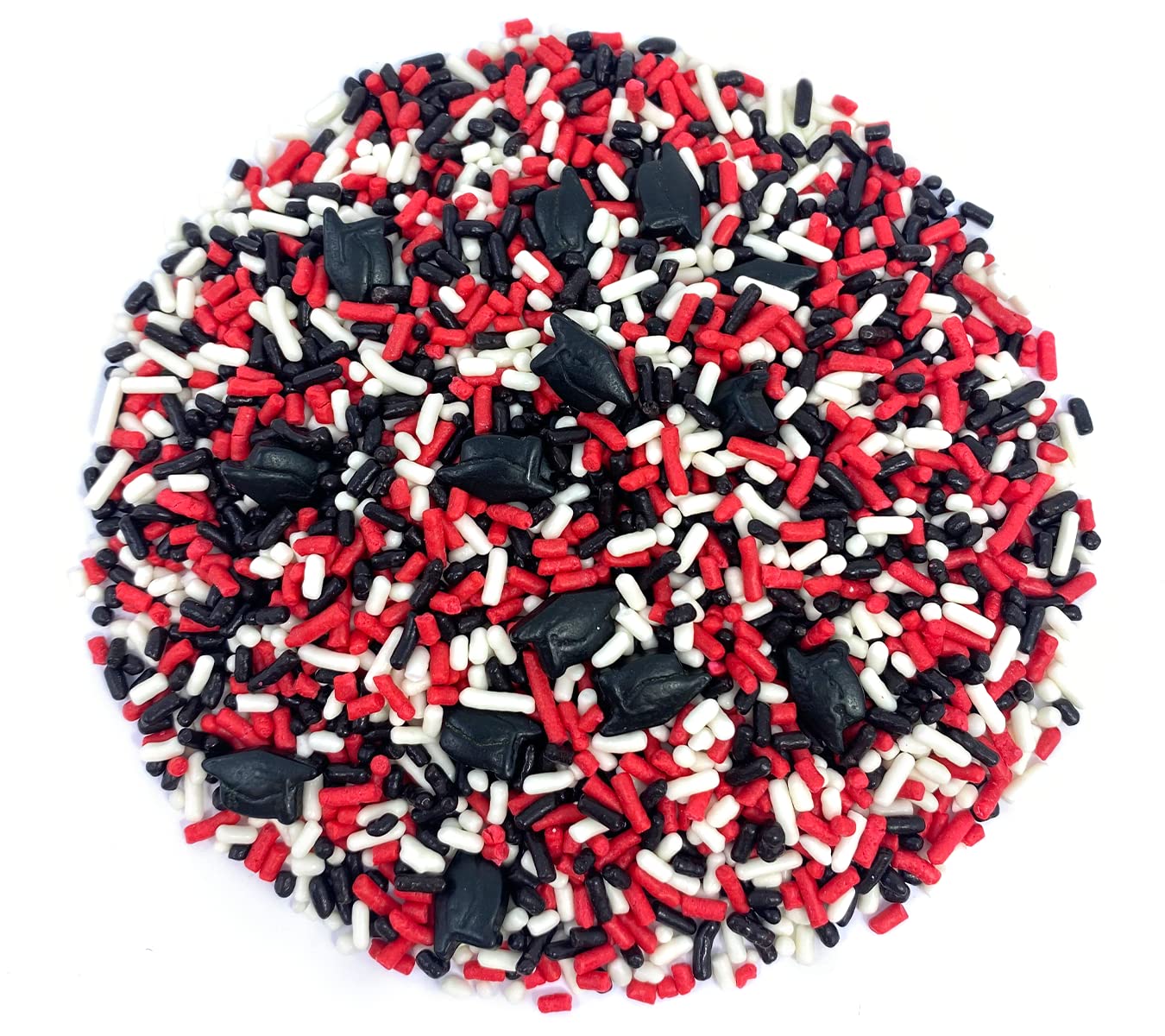 Mystic Sprinkles Graduation Day Sprinkles Mixes (Graduation Day! Black, Red & White Sprinkle Mix 3.8Oz)
