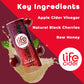 LIFE CIDER Black Cherry Apple Cider Vinegar Soda, 12 Pack, Organic Sparkling Drink, Promotes Gut Health, Natural Flavors