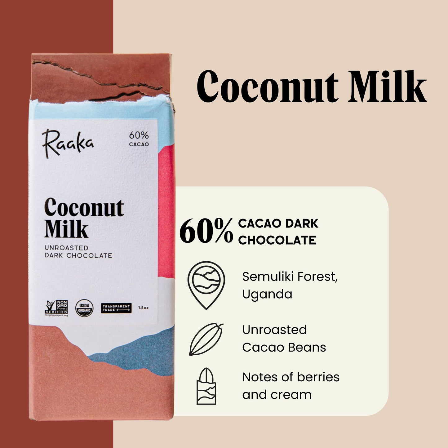 Raaka Chocolate Best Sellers Trio - Organic Vegan Dark Chocolate Gift - 1.8oz Bars, 3-Pack