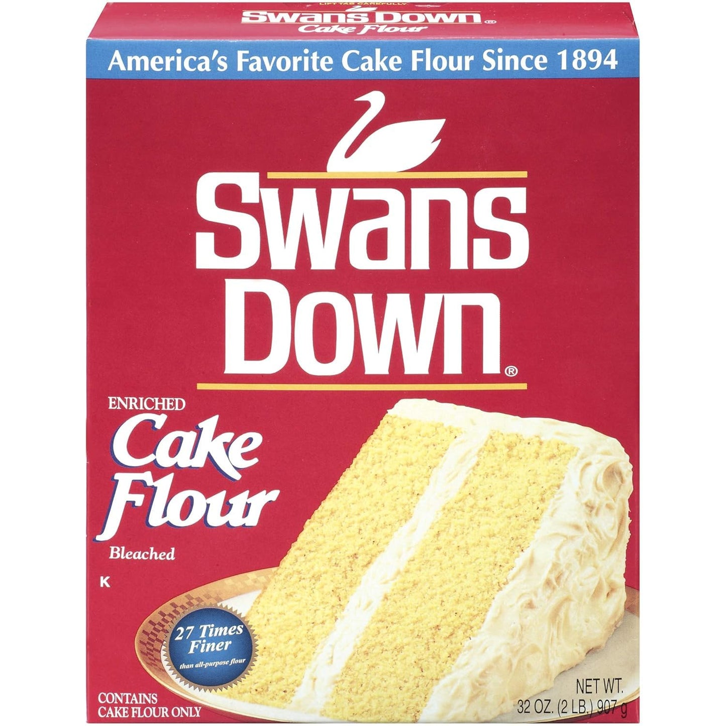Swans Down Regular Cake Flour, 32oz Box, Pack of 4, All-Purpose Baking Flour