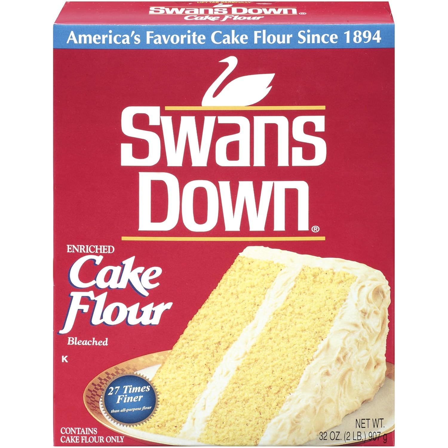 Swans Down Regular Cake Flour, 32oz Box, Pack of 4, All-Purpose Baking Flour