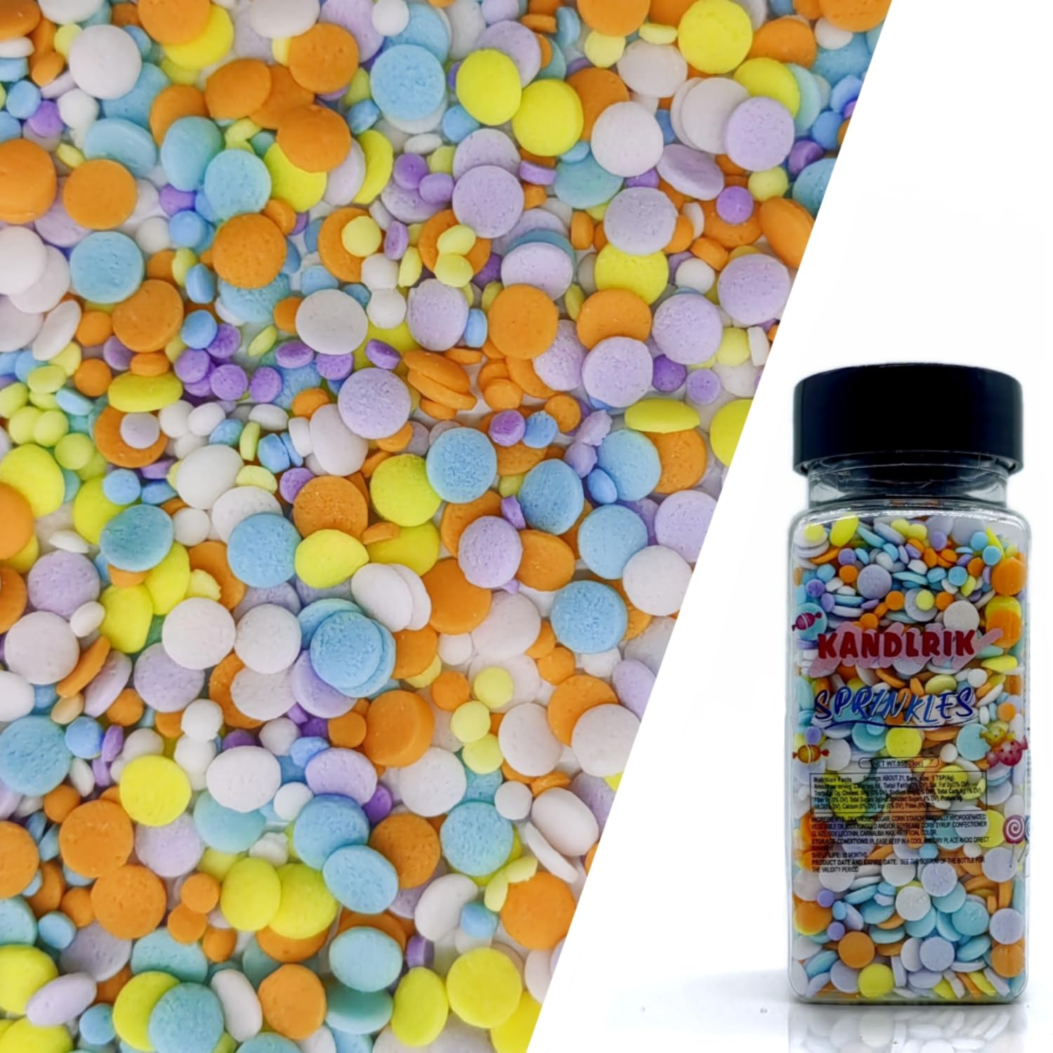 2 Sizes Macaroon Sequins Edible Funfetti Sprinkles Pastel Confetti Confetti Sequins Quin Sprinkles Carnival Sprinkles Decorating