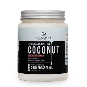 Caraway Cold Pressed Coconut Oil For Hair | Traditional Kachi Ghani Wood Pressed Nariyal Tel Coconut Oil For Cooking And Ayurved