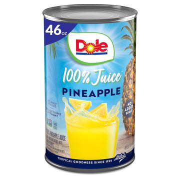 Dole 100% Pineapple Juice, No Added Sugar, 46 Fl Oz Can, Excellent Source of Vitamin C