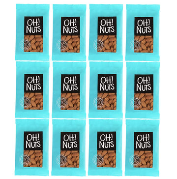Oh! Nuts Almonds Roasted Salted Individual Nut Snacks for On-the-Go - 12 Convenient Nut Snacks for School - Bulk Nuts Variety - 