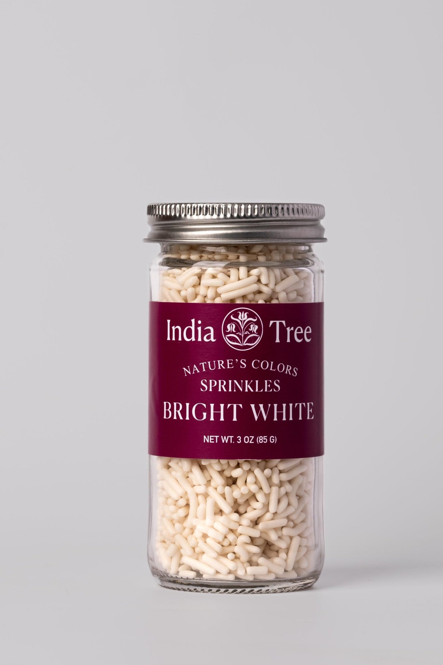 India Tree Natures Colors Bright White Sprinkles 3 oz | Natural, Vegan, Non-GMO, Top 9 Allergen-Free