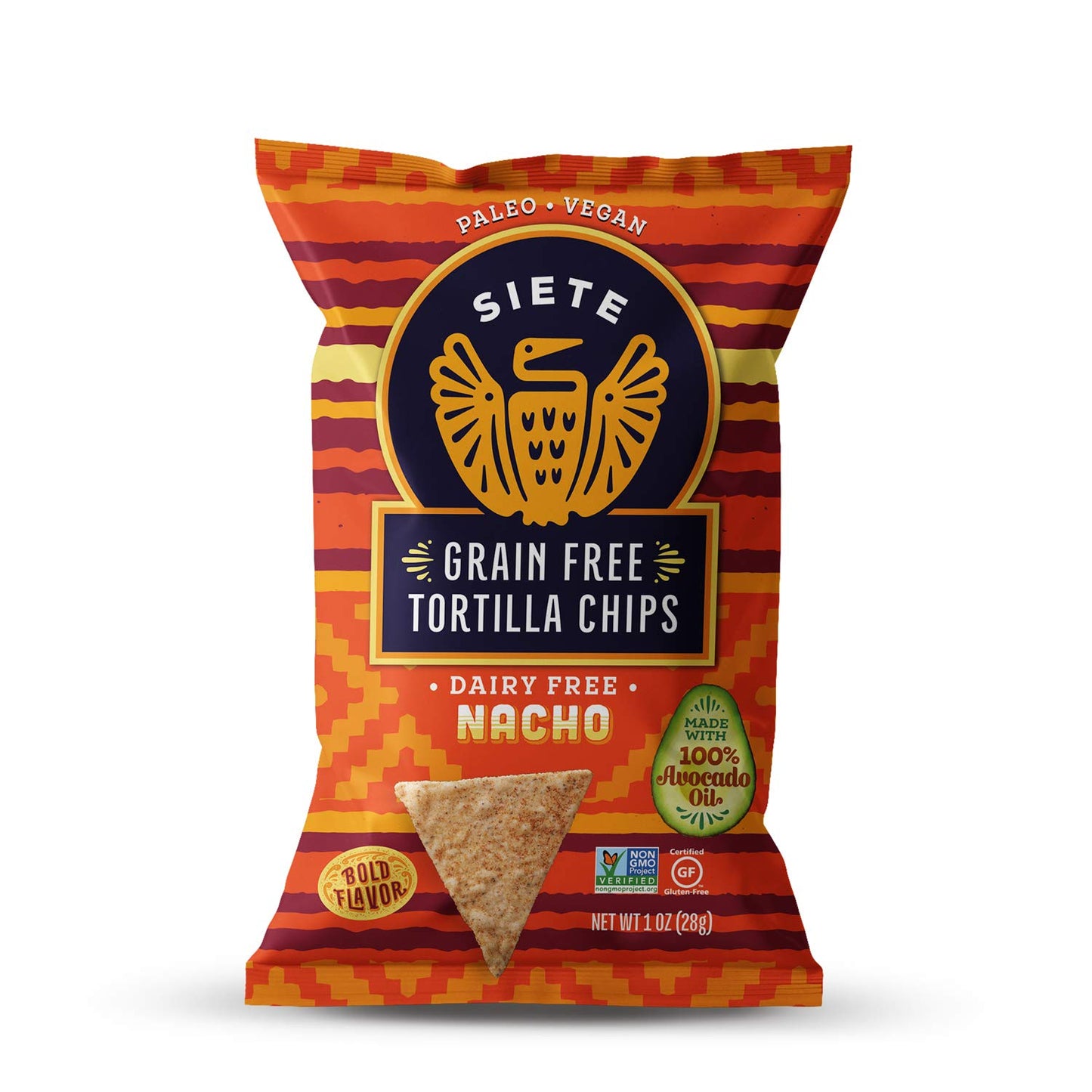 Siete Grain Free Tortilla Chips | Gluten Free Chips | Paleo & Vegan Snacks | Non GMO | Nacho, 1 Ounce