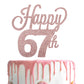 Lingteer Happy 67Th Birthday Cake Topper - Cheers To 67Th Birthday 67 Years Old Birthday Party Cake Decorations Sign.