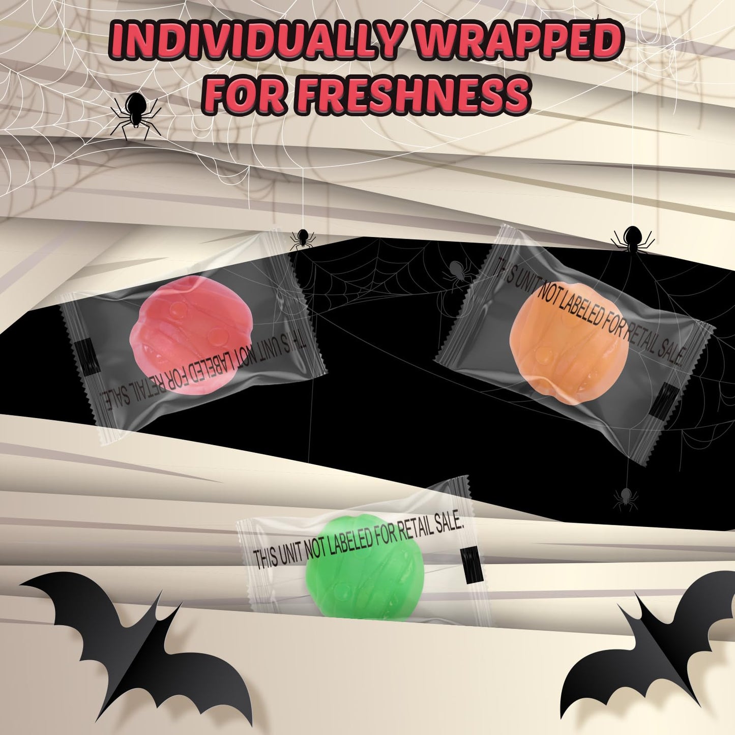 AMOS Halloween Peelerz 4D Mummy Gummies Candy Halloween Candy  for Kids  Trick or Treat  Parties  School Events & Movie Nights  Individually Wrapped Bulk Gummy Snacks  240g (8.47oz) Pack