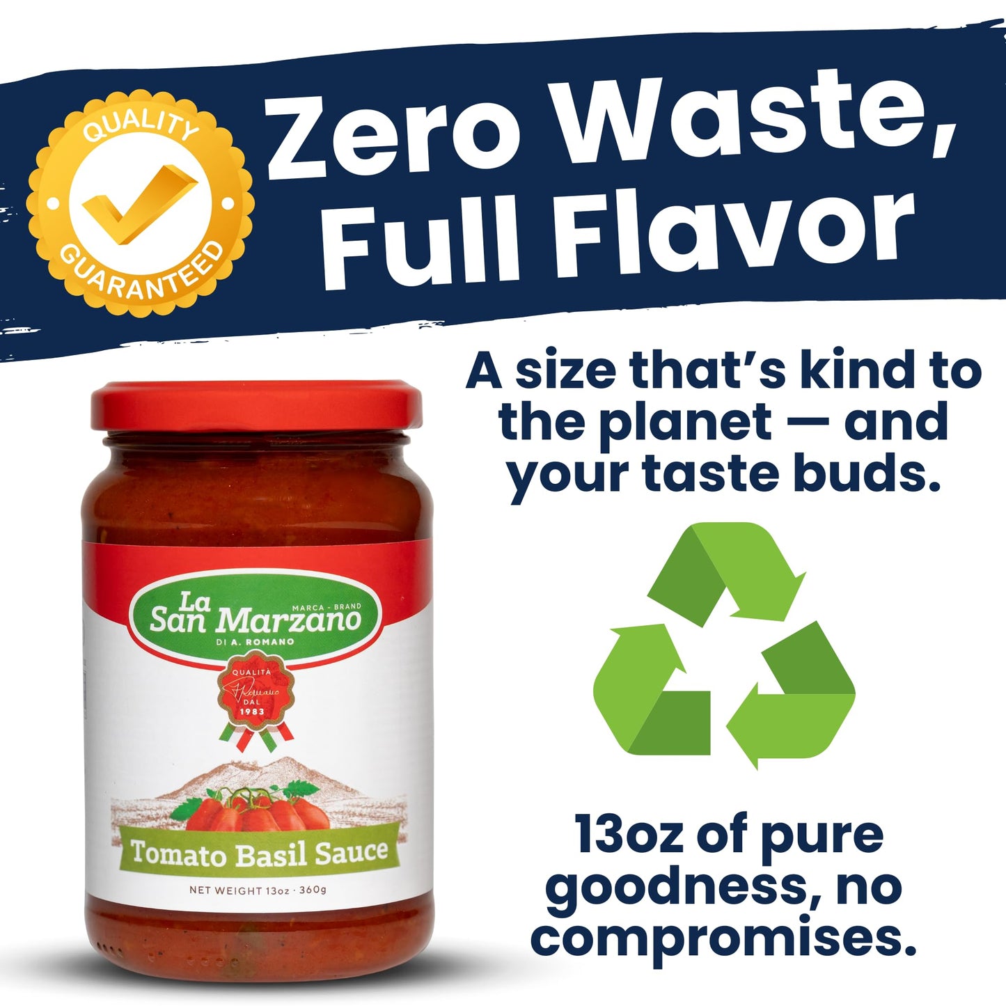 La San Marzano Tomato Basil Pasta Sauce, All Natural, Non-GMO, Vegan, Gluten Free, 13 oz (Pack of 4)