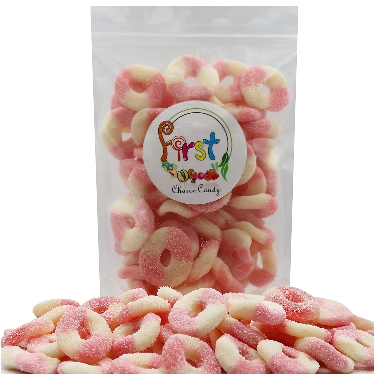 Firstchoicecandy Gummy Rings (Sour Mini Pink Lemonade, 4.5 Pound (Pack Of 1))