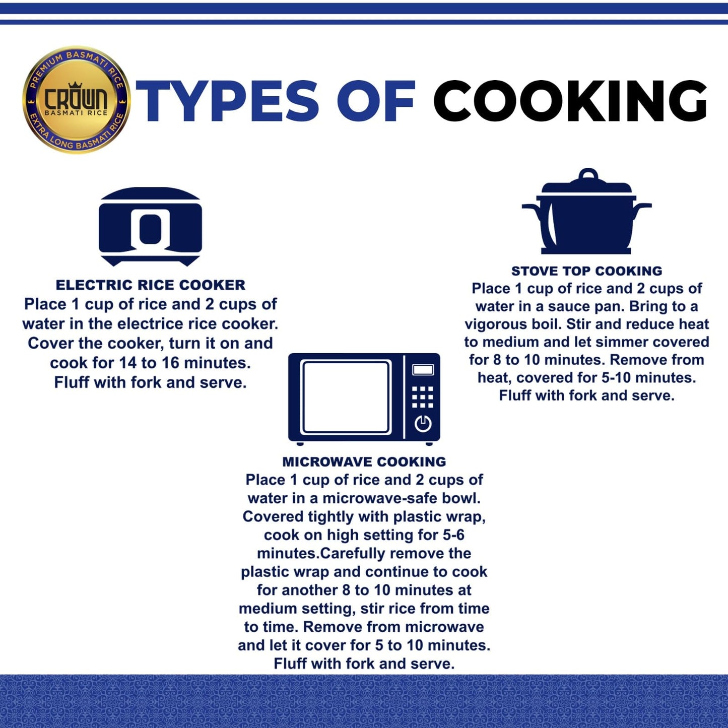 Crown Basmati White Rice - Instant Microwave Rice, 10 Pound (Pack of 1)