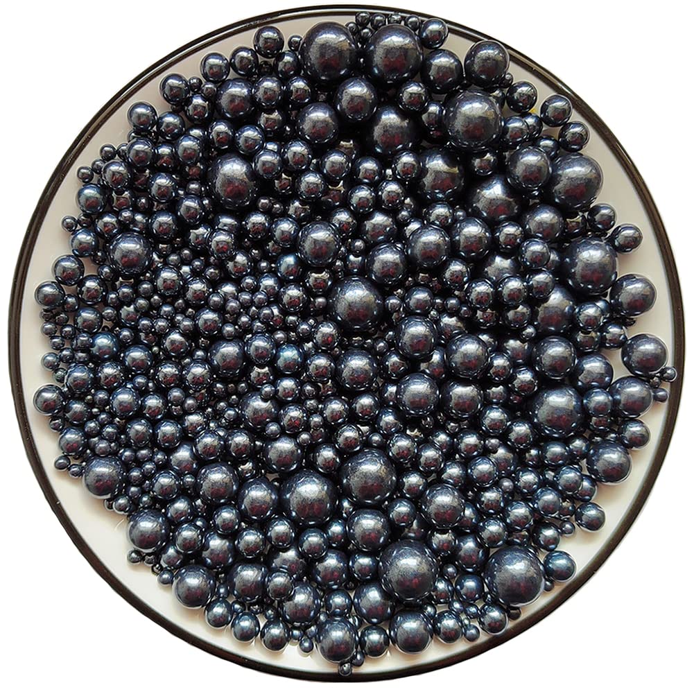 Eastron Edible Black Pearl Sugar Sprinkles Candy Mixing Size Baking Cake Decorations Cupcake Toppers Cookie Decorating Celebrati