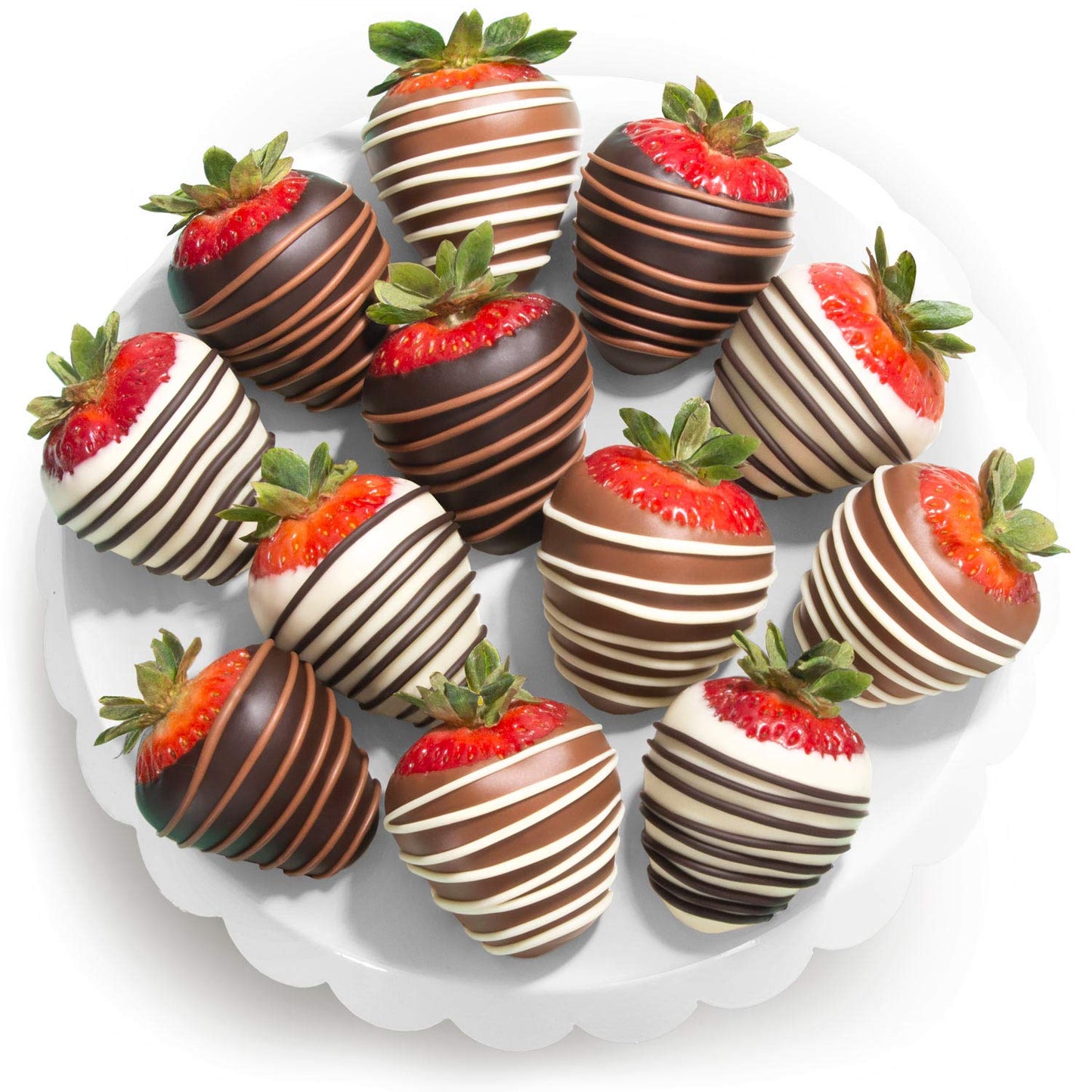 A Gift Inside Chocolate Covered Strawberries, 12 Count, Dark/Milk/White, 32 Ounce