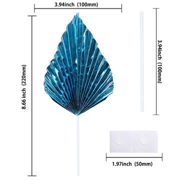 Gyufise 6Pcs Paper Palm Fan Cake Toppers Palm Spear Leaves Fan Cupcake Toppers Cake Insert Decorations Craft Diy Cake Bakeware D