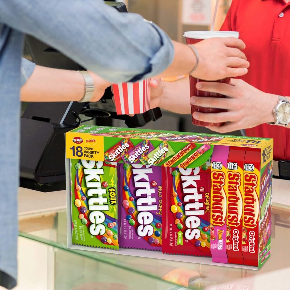 Skittles & Starburst Full Size Chewy Easter Candy Assortment, 37.05 Oz, 18 Ct