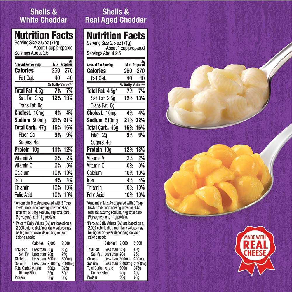 Annie'S Organic Macaroni And Cheese Variety Pack, Shells & White Cheddar And Shells & Real Aged Cheddar, 6 Oz (Pack Of 12)