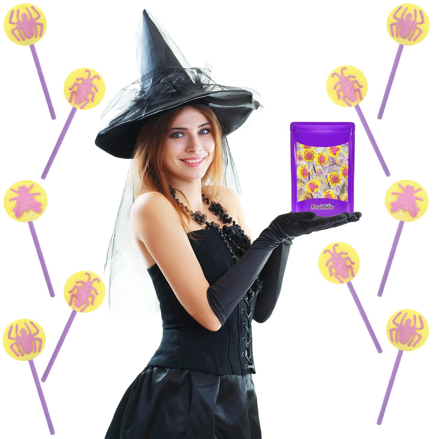 Fruidles Insects Tattoo Lollipop Suckers Candy, Great For Goody Party Bag Fillers, Individually Wrapped (30 Pounds)