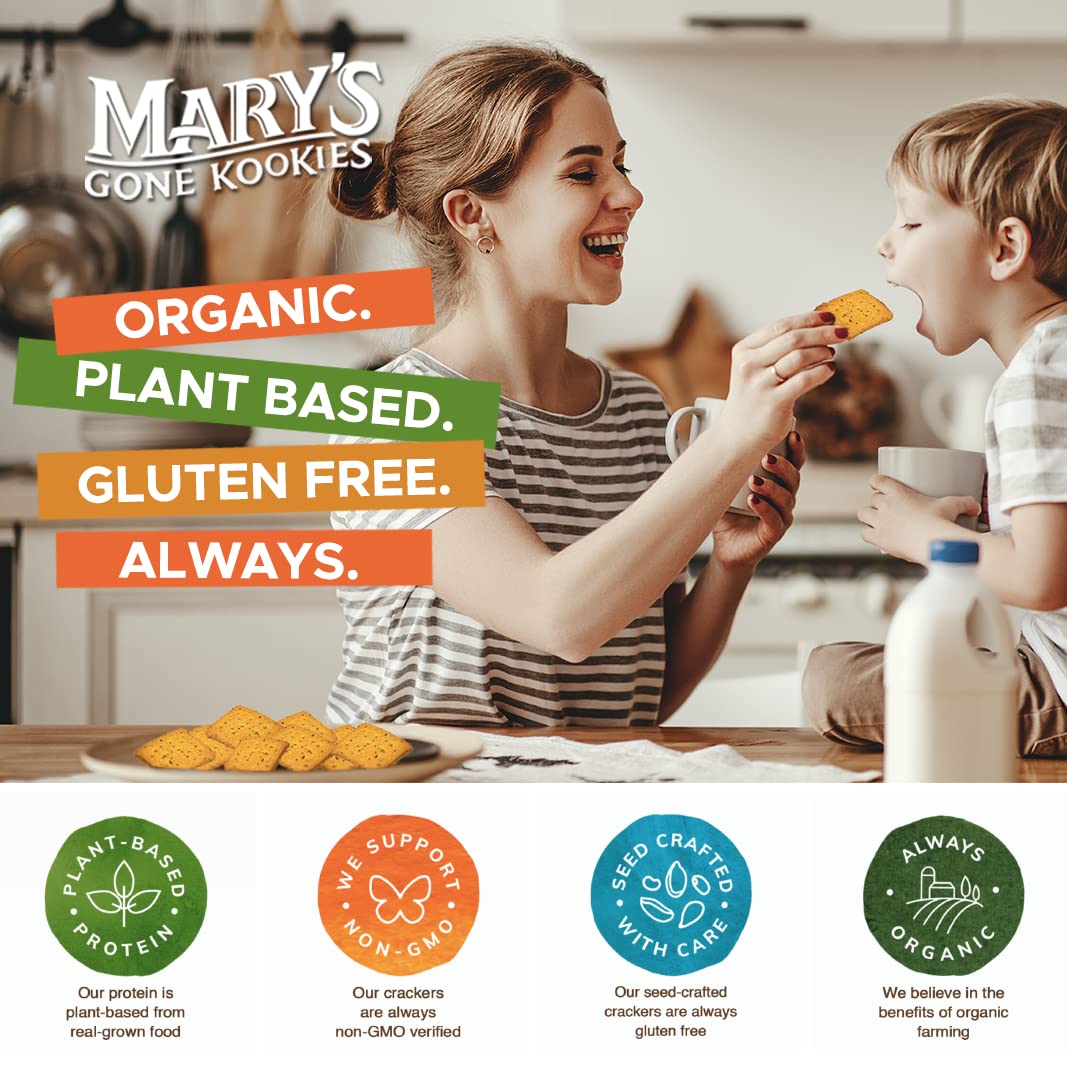 Marys Gone Crackers Real Thin Crackers, Made With Real Organic Whole Ingredients, Gluten Free, Garlic Rosemary, 5 Ounce (Pack Of