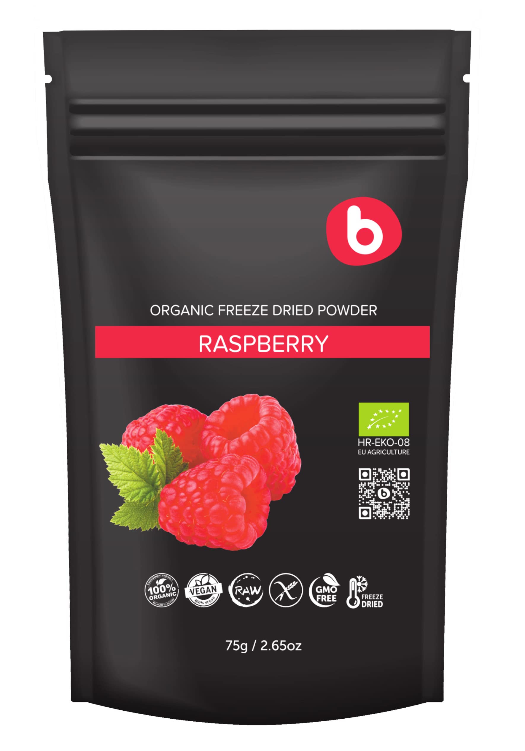 Organic Freeze Dried Raspberry Powder from Freeze Dried Raspberries - Rich in Manganese, Vitamin K, Ellagic Acid & Dietary Fiber