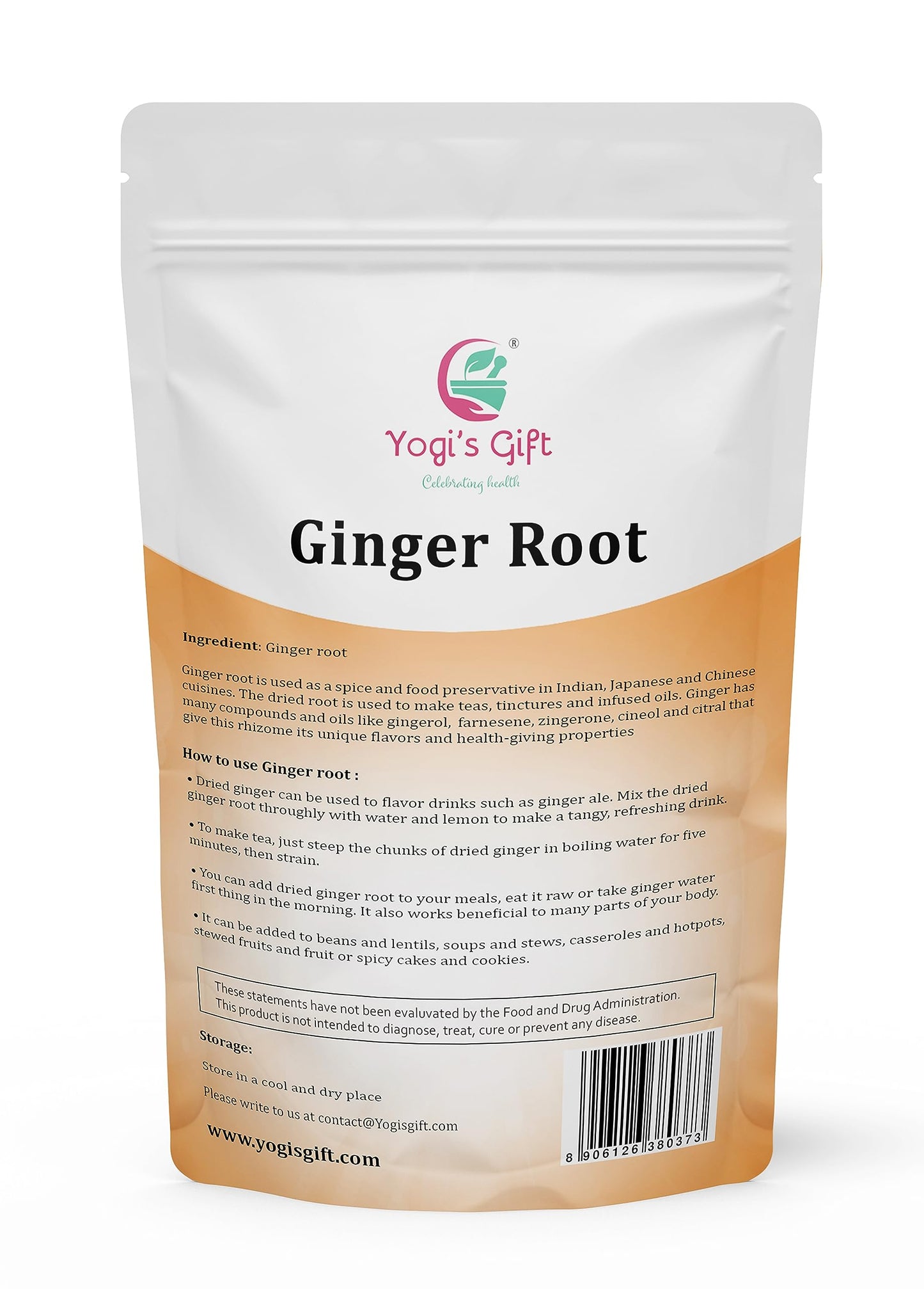Dried Ginger Root 1 LB (16 Oz)| Cut and Sifted Dried Ginger Pieces | As Spicy as Fresh Ginger | Flavourful Indian Spice |100% Pu