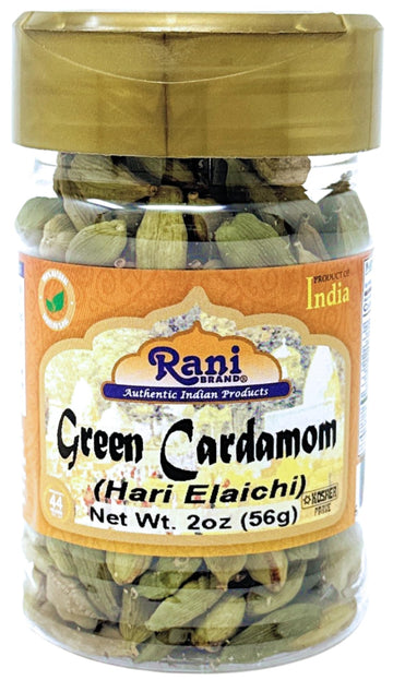 Rani Green Cardamom Pods Spice (Hari Elachi) 2Oz (56G) Pet Jar ~ All Natural | Vegan | Gluten Friendly | Non-Gmo | Product Of In