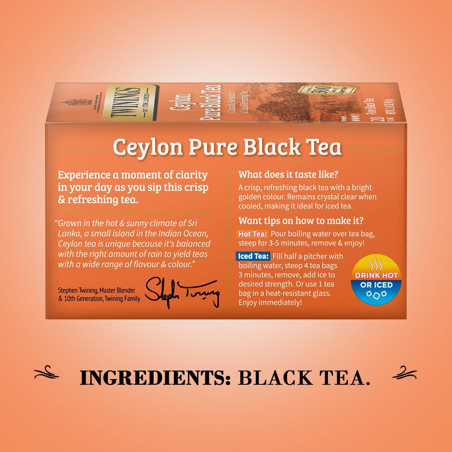 Twinings Ceylon Orange Pekoe Tea Bags - Individually Wrapped Black Tea Bags With A Smooth, Refreshing, & Crisp Taste, 20 Count (Pack Of 2)