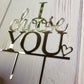 I Choose You Wedding Cake Topper For Wedding/Engagement/Marriage Party Decorations, Mirror Silver Acrylic