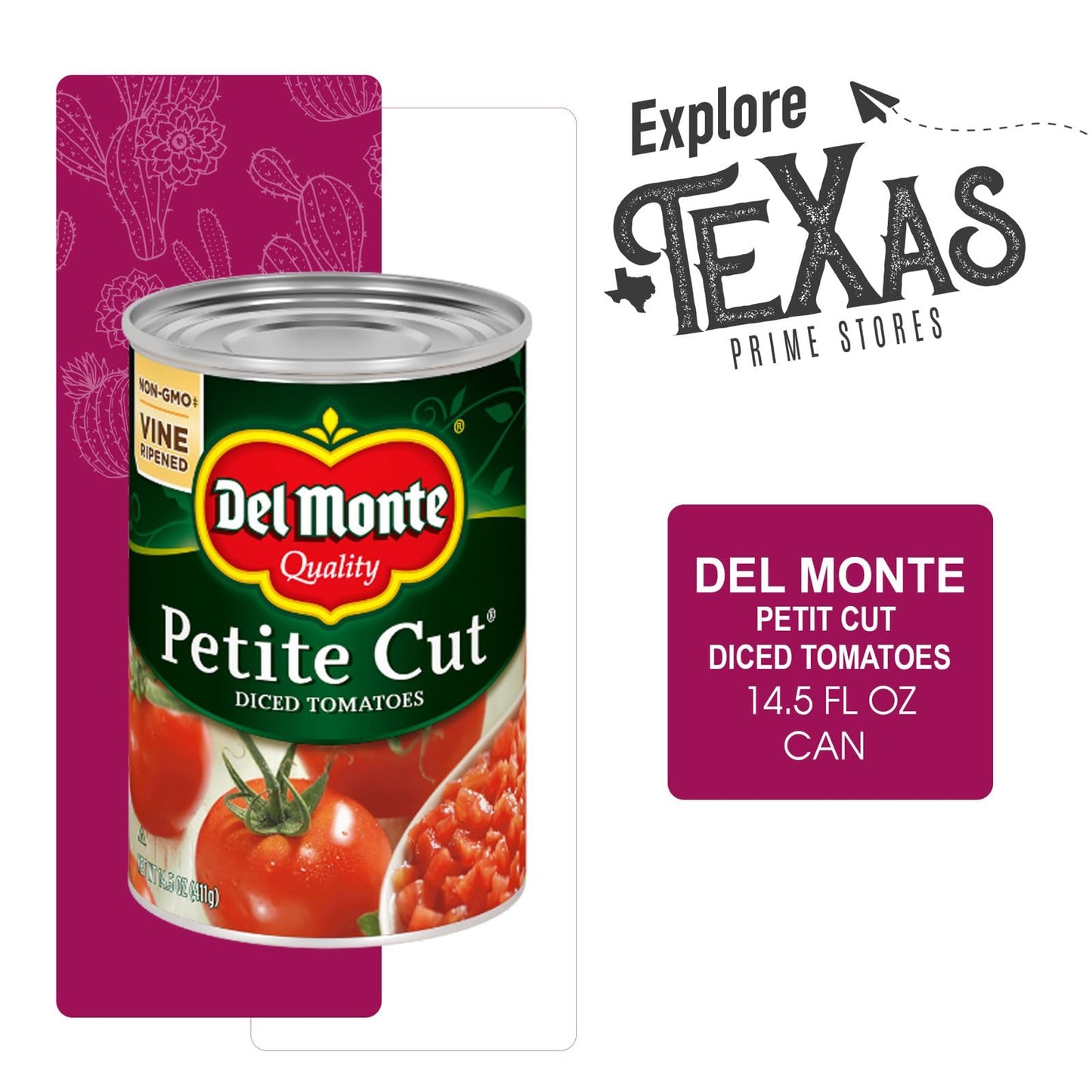Del Monte Essentials Bundle - Tomatoes Petite Dice Cut Canned Vegetables, 14.5 oz Can, 12-Pack
