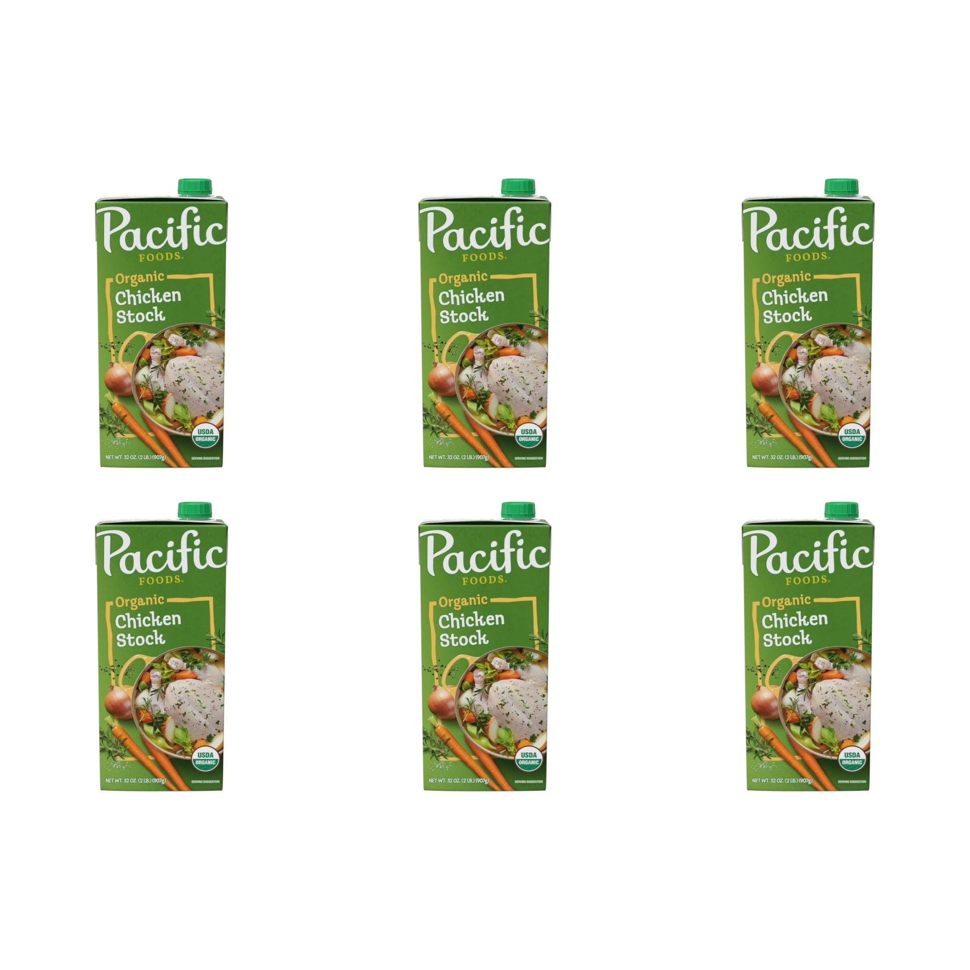 Pacific Foods Organic Chicken Stock, 32 oz Carton (Pack of 6)