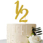 Gold Glitter Half Year Old Cake Topper - Half Year 1/2 Cake Topper - For Half Year Anniversary/Baby Shower/Baby'S Half Year Old
