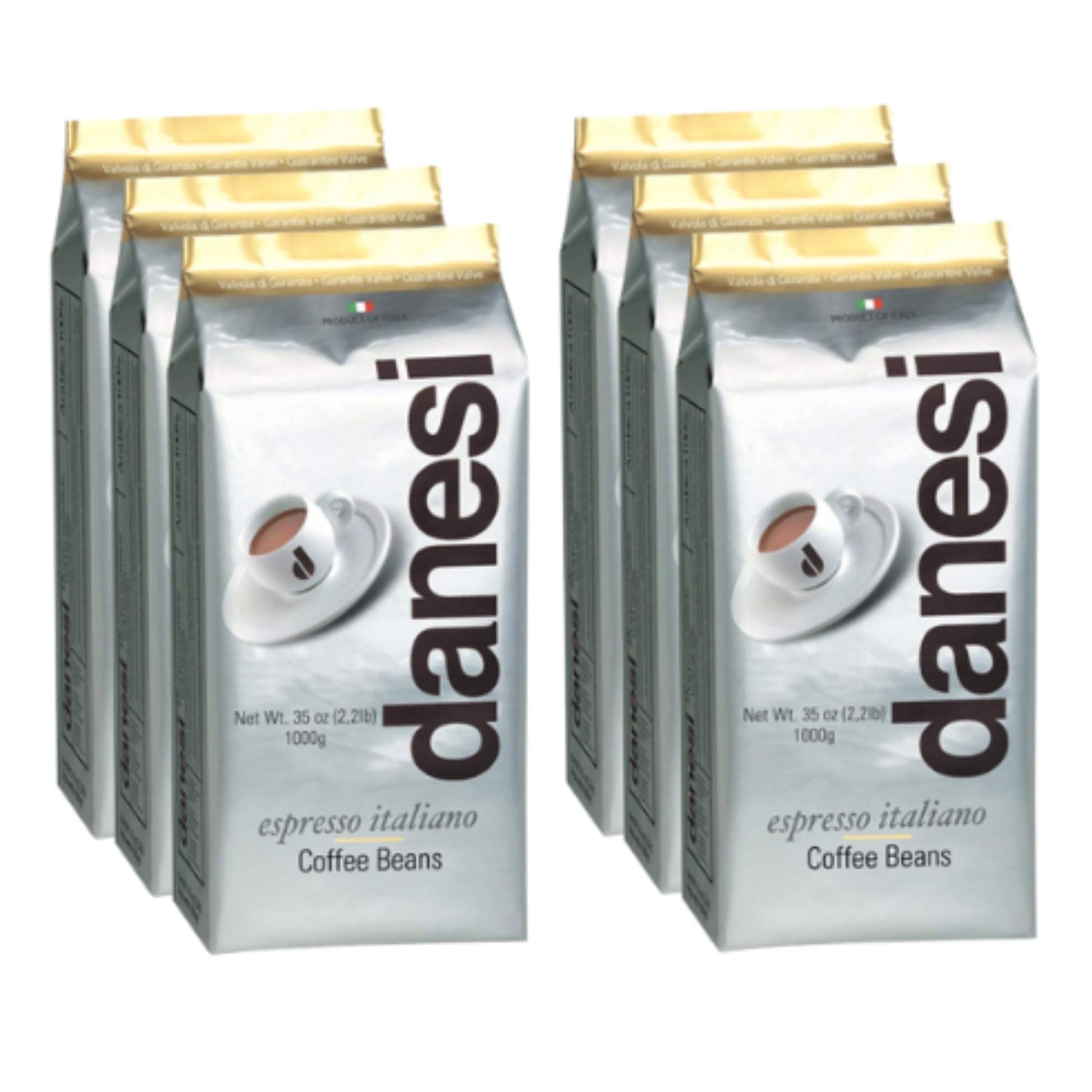 D DANESI CAFFÈ Espresso Coffee Beans - Medium Roast Whole Bean - 13.2lb (Pack of 6)