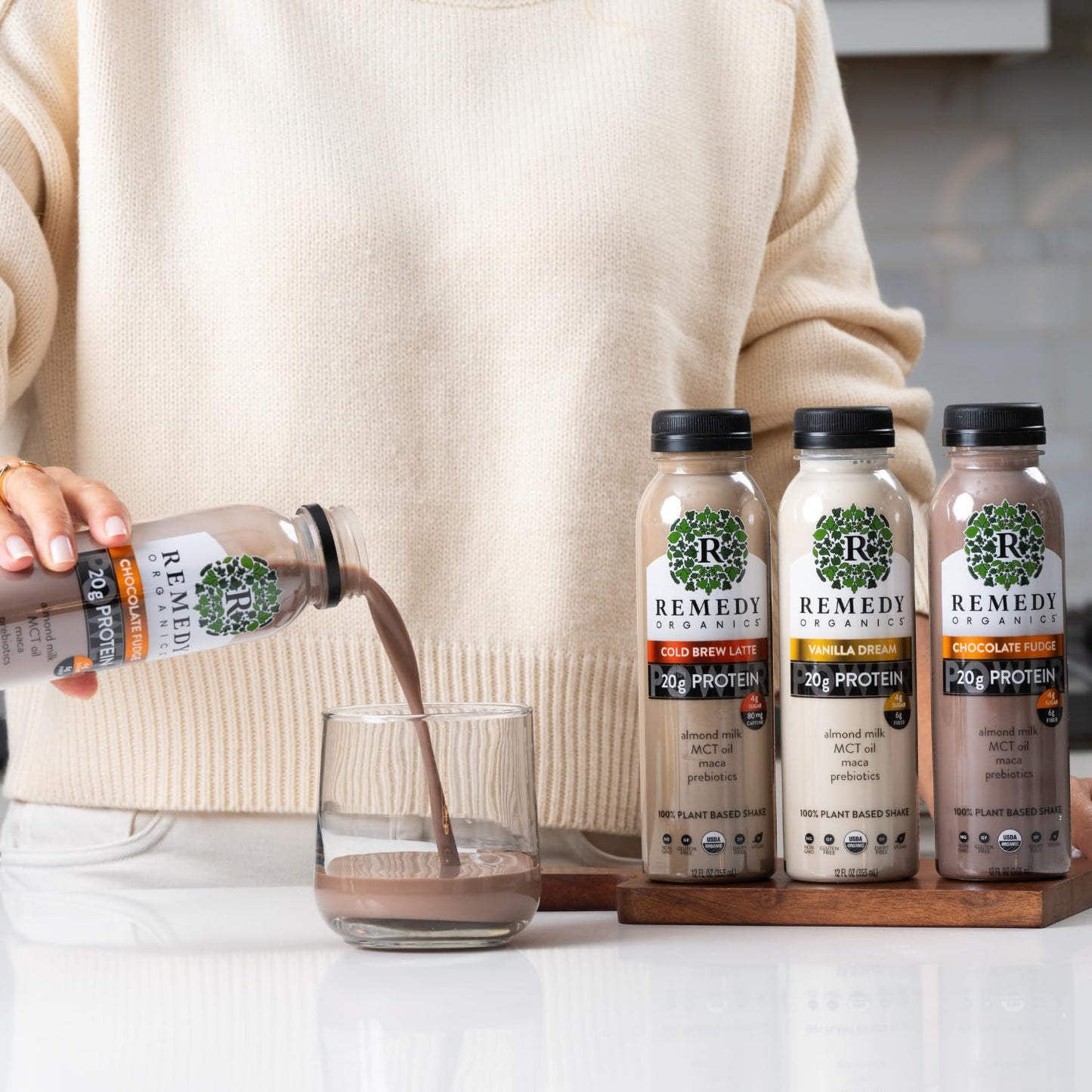 Remedy Organics Protein Power 12-Pack | Plant Based Mct Oil Protein Shakes, Ready To Drink | Usda Organic, Vegan, Gluten Free, Dairy Free, Soy Free | 4 Chocolate Fudge, 4 Cold Brew Latte, 4 Vanilla Dream
