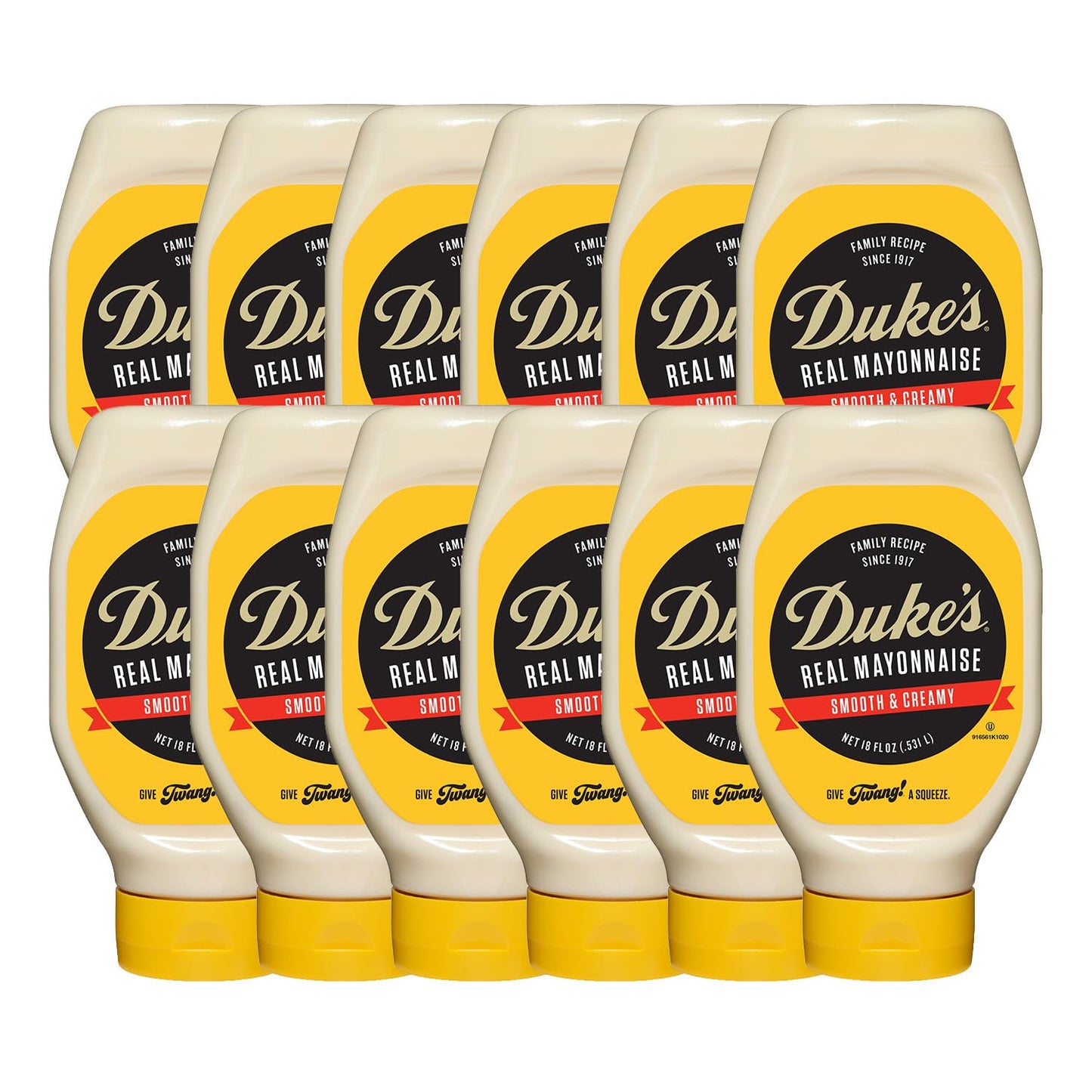 Dukes Real Mayonnaise Squeeze Bottle - Original Smooth & Creamy Taste, 18 Ounce (Pack of 12)