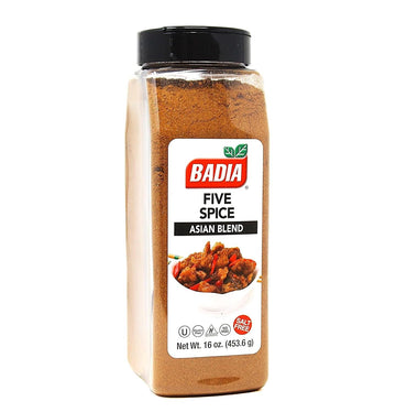 Badia Five Spice Asian Seasoning 16 Oz - Sweet Aromatic Flavor  Asian Fusion Blend Of Anise  Cloves  Cinnamon  Fennel & Flavor Blendger  No Salt  Gluten Free