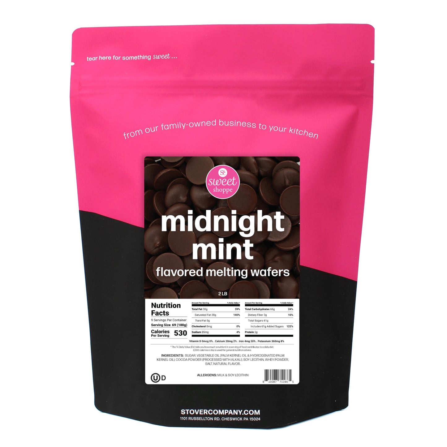 Sweet Shoppe Midnight Mint Flavored Melting Wafers, 2 pounds