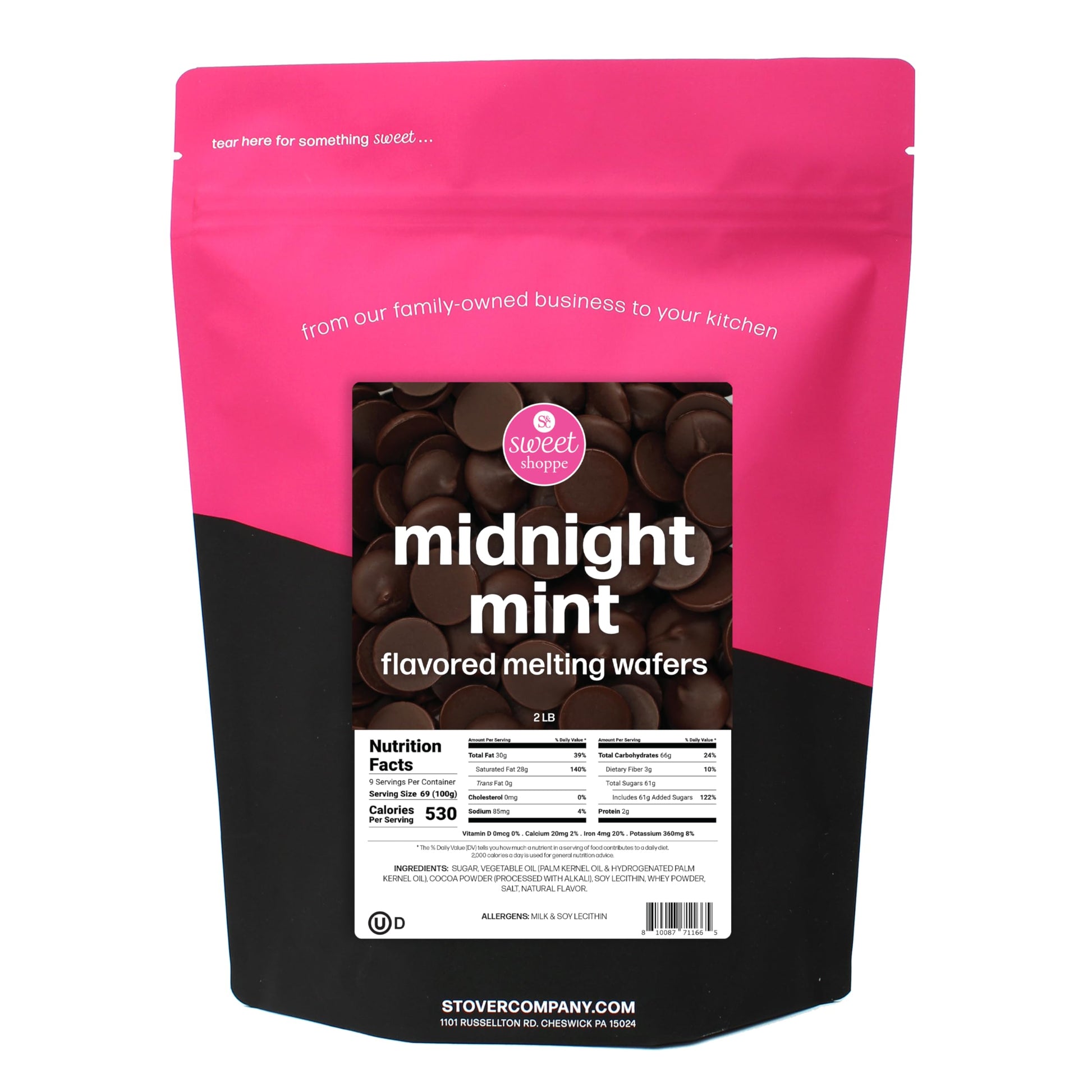 Sweet Shoppe Midnight Mint Flavored Melting Wafers, 2 pounds