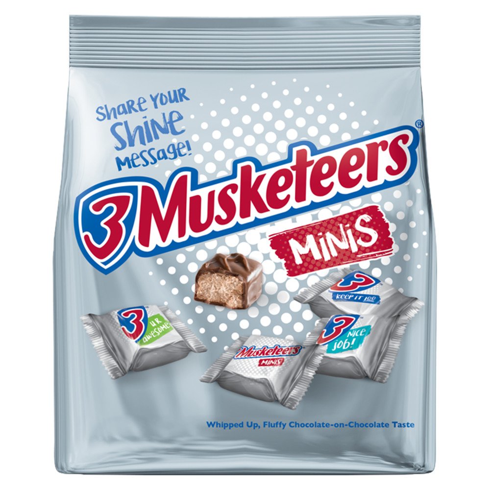 3 MUSKETEERS Milk Chocolate Candy Bars - Minis Chocolate Bars, 8.4 oz Bags (Pack of 8) Bulk Box