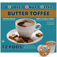 Double Donut Coffee Pods, Toffee Flavored, Medium Roast, Compatible with Keurig, 72 Count