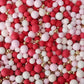 Edible Red & Pink & White & Gold Sugar Pearls Sprinkles Candy Mix Size Pearls Cake Decorations Cupcake Toppers Decorating Perfec