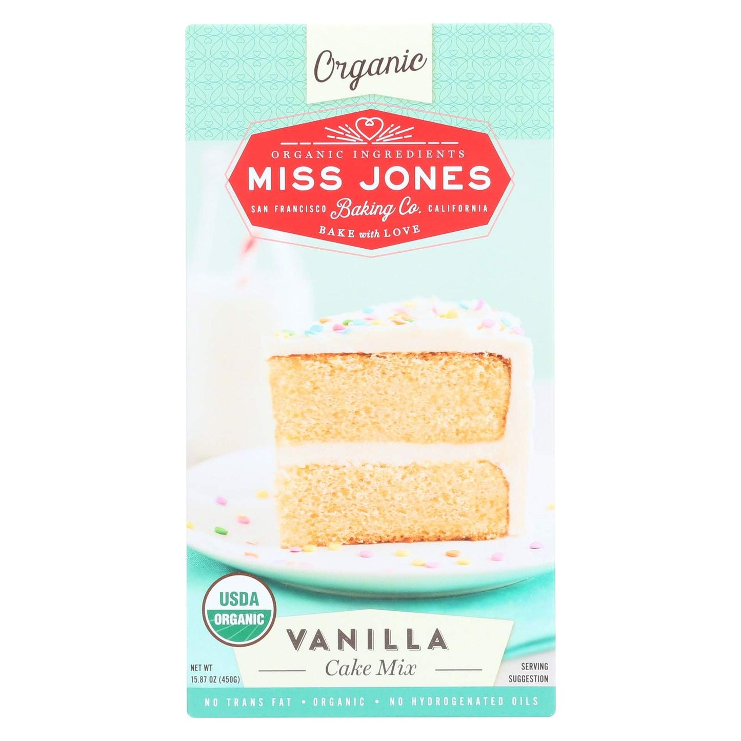 Miss Jones Baking Co, Cake Mix, Og2, Vanilla, Pack of 6, Size - 15.87 OZ, Quantity - 1 Case6