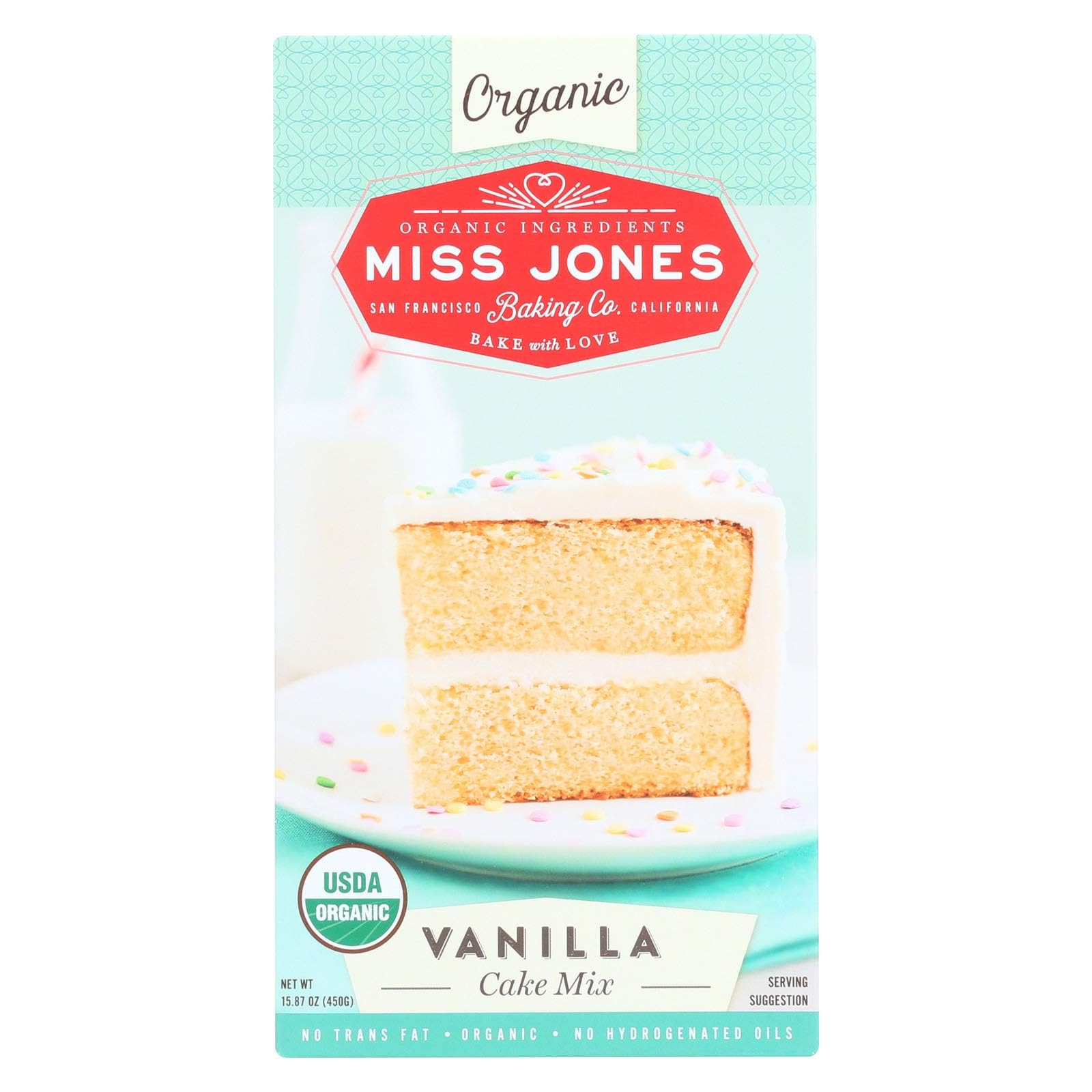 Miss Jones Baking Co, Cake Mix, Og2, Vanilla, Pack of 6, Size - 15.87 OZ, Quantity - 1 Case6
