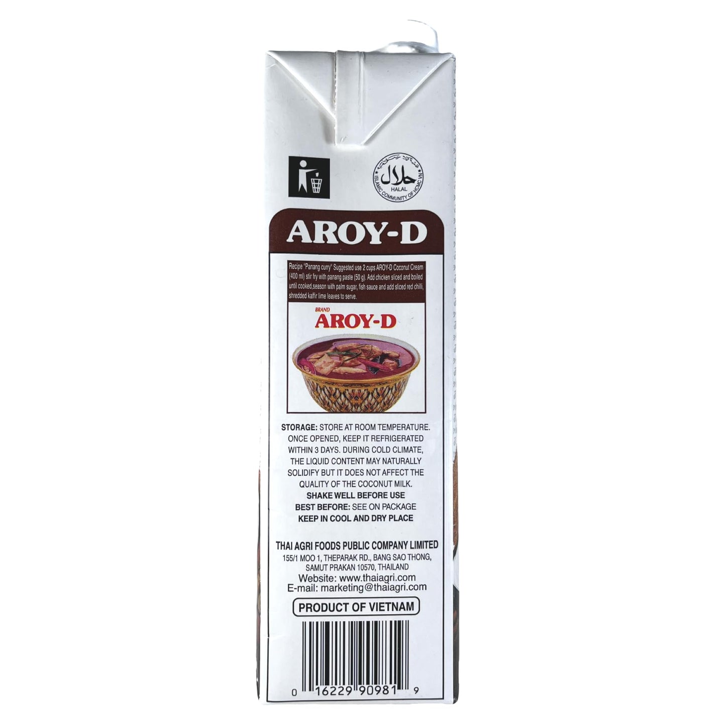 Aroy-D 100% Pure Coconut Cream, 33.8 Oz (3-Pack)