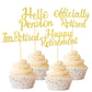 Rsstarxi Cupcake Toppers, 24 Pack, Glitter Retirement Theme, Gold, Model XM014-Gold