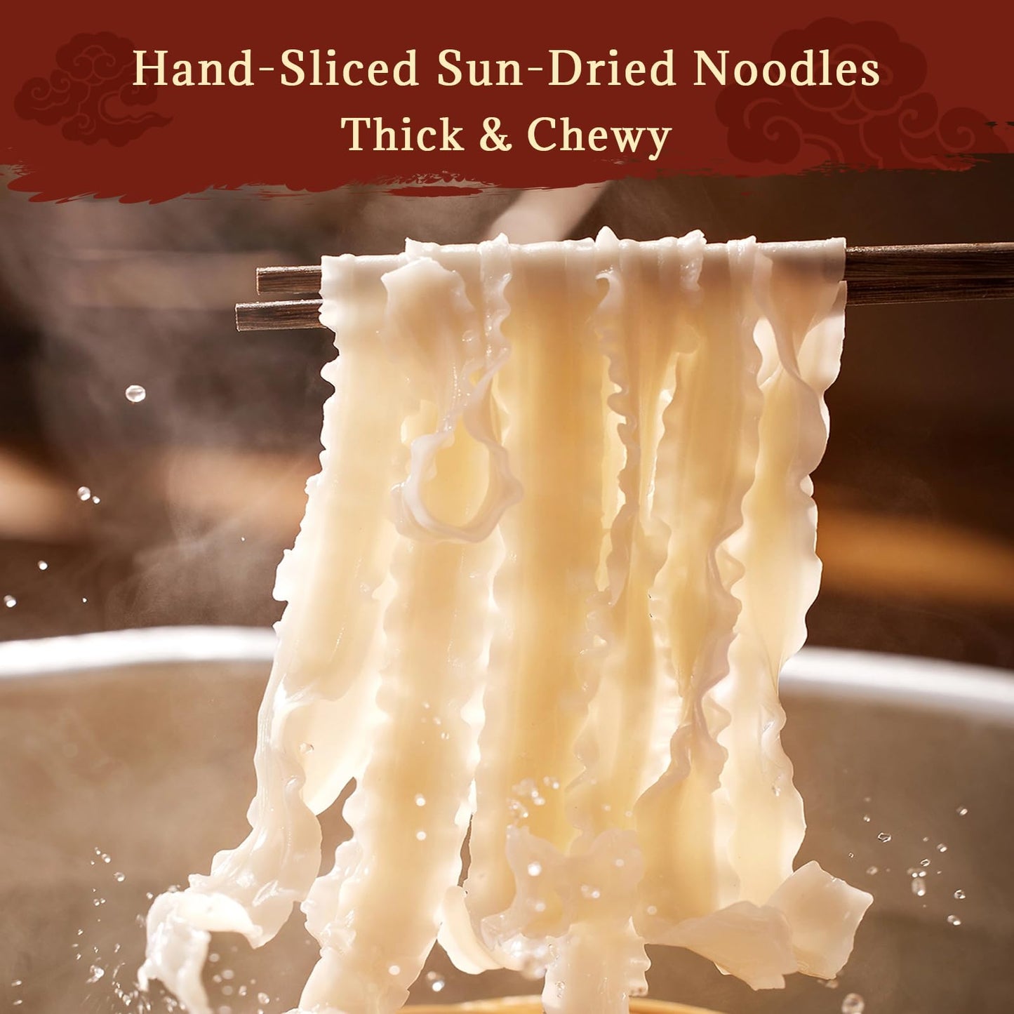 Noodology Soy Scallion Saucy Noodles Dishes, Shanghai Aromatic Savory Sweet Chinese Flavor, Hand-Sliced Thick Noodles Ramen, Sun